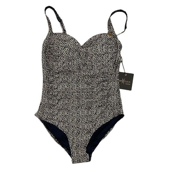 Nip Tuck Swim Nautical Foil One Piece Women Size 6 NWT - Picture 3 of 9